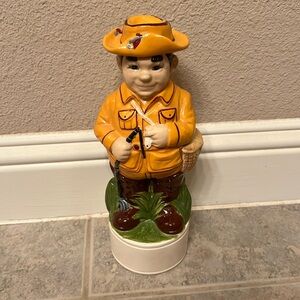 Whiskey Stein, ceramic and hand painted, excellent condition, approximately 12”